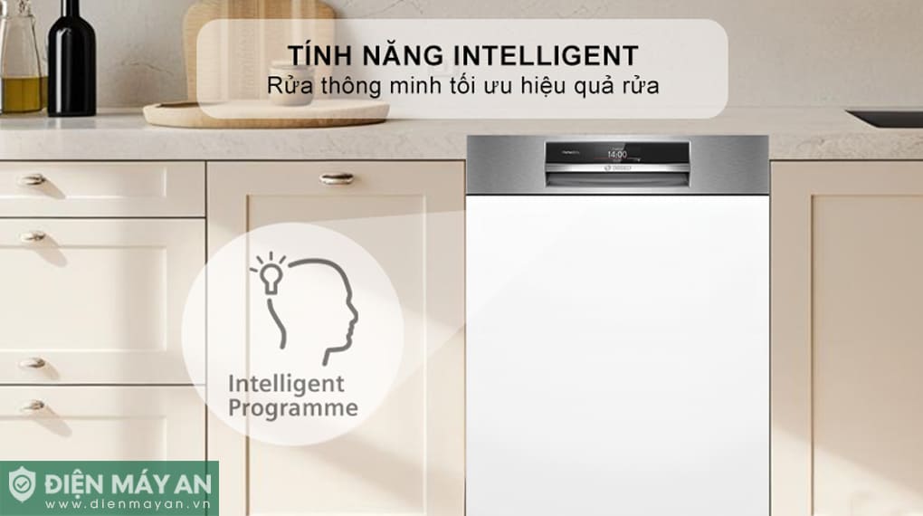 Máy rửa bát bán âm Bosch Serie 8 Sấy Zeolith SMI8ZDS81T